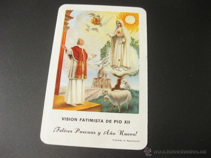 Coleccionismo Calendarios: CALENDARIO FOURNIER DE 1960 - VISION FATIMA PIO XII - FELICES PASCUAS Y A&Ntilde;O NUEVO
