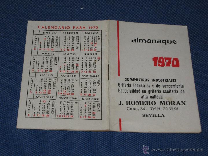 Coleccionismo Calendarios: CALENDARIO ALMANAQUE CON SANTORAL TARIFAS POSTALES - SERVICIOS CORREOS ETC DE 1970
