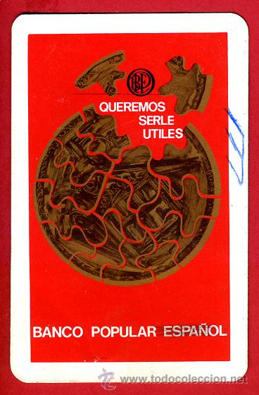 Colecionismo Calend&aacute;rios: CALENDARIO FOURNIER, PUBLICIDAD BANCO POPULAR , 1970 ,ORIGINAL, CAL7427