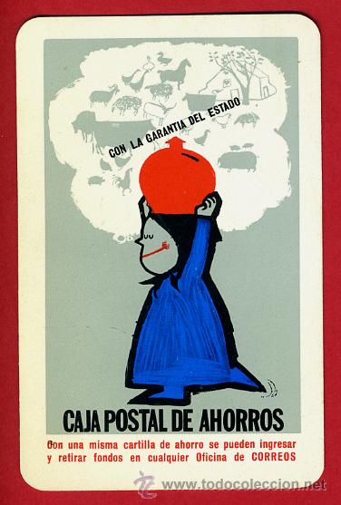 Colecionismo Calend&aacute;rios: CALENDARIO FOURNIER, PUBLICIDAD CAJA POSTAL AHORROS , 1967 ,ORIGINAL, CAL7430