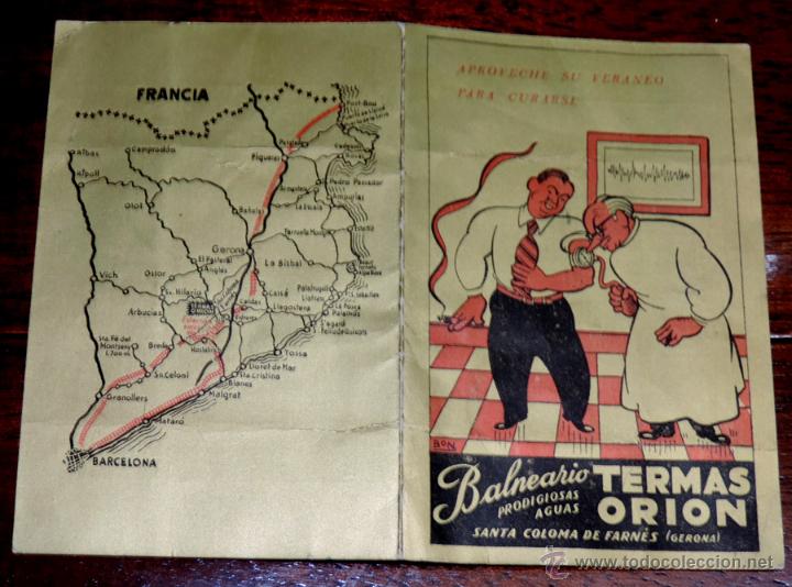 Collectionnisme Calendriers: BALNEARIO TERMAS ORION, SANTA COLOMA DE FARNES (GERONA) CALENDARIO 1958, MIDE 12 X 8 CMS.