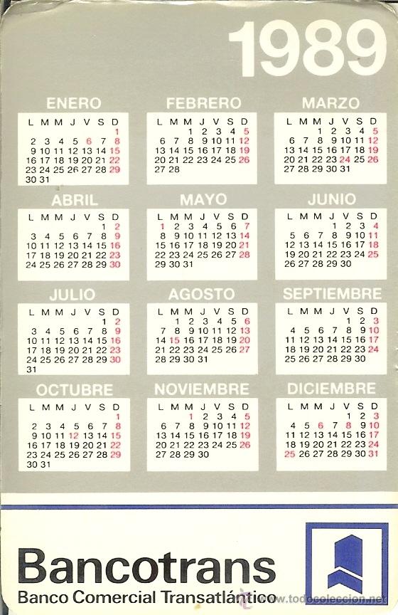 Calendario De Bolsillo Bancos 1989 Banco Comprar Calendarios Antiguos En Todocoleccion 4566