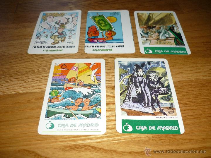 Coleccionismo calendarios: LOTE DE 5 CALENDARIOS FOURNIER A&Ntilde;OS 1984 85 86 89 90 CAJA MADRID