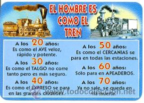 Coleccionismo Calendarios: 11-11egc122. Calendario. Humor. El Hombre es como un tren