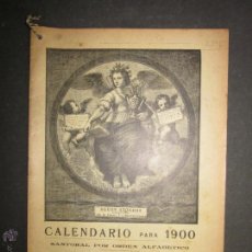 Coleccionismo Calendarios: CALENDARIO GUIA DE BARCELONA - AGUAS AZODADAS - AÑO 1900. Lote 46791118