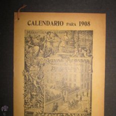 Coleccionismo Calendarios: CALENDARIO GUIA DE BARCELONA - AGUAS AZODADAS - AÑO 1908. Lote 46791173