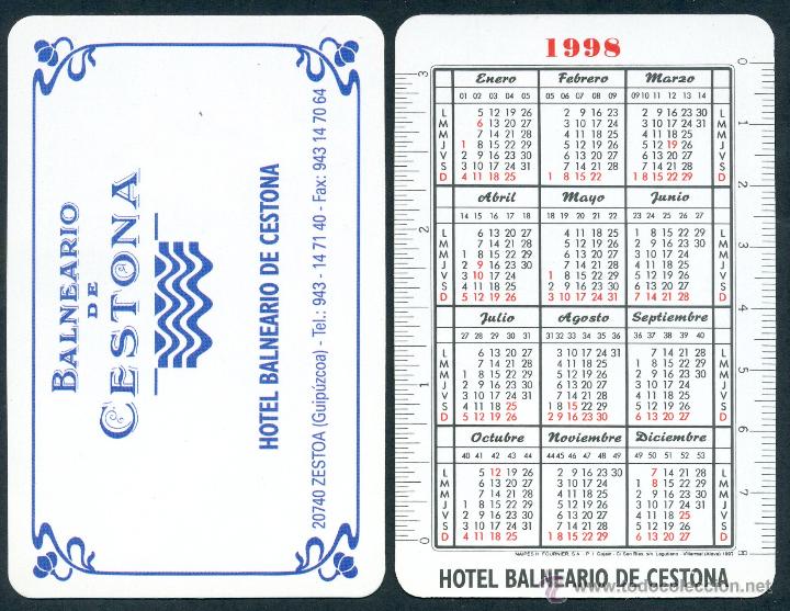Coleccionismo calendarios: Calendarios Bolsillo - NAIPES HERACLIO FOURNIER 1998. BALNEARIO
