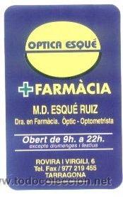 Coleccionismo calendarios: CALENDARIO 2010. PUBLICIDAD FARMACIA OPTICA ESQUE RUIZ. TARRAGONA.