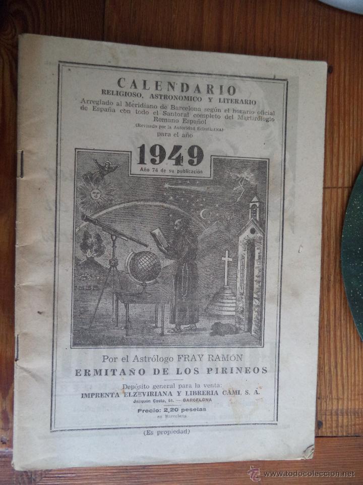 CALENDARIO ERMITAÑO DE LOS PIRINEOS 1949 (Coleccionismo - Calendarios)