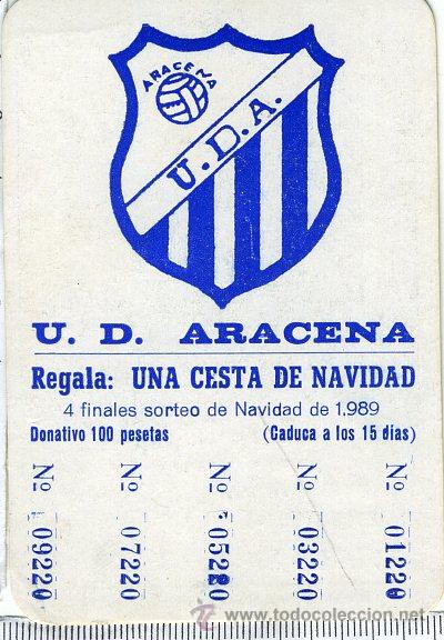 Coleccionismo Calendarios: CALENDARIO FUTBOL U.D ARACENA CON PUBLICIDAD  1990