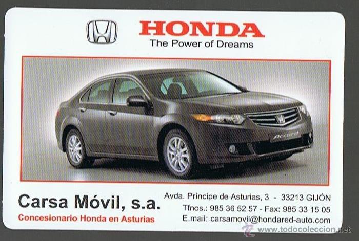 Coleccionismo calendarios: CALENDARIO CARSA MOVIL HONDA GIJON 2009