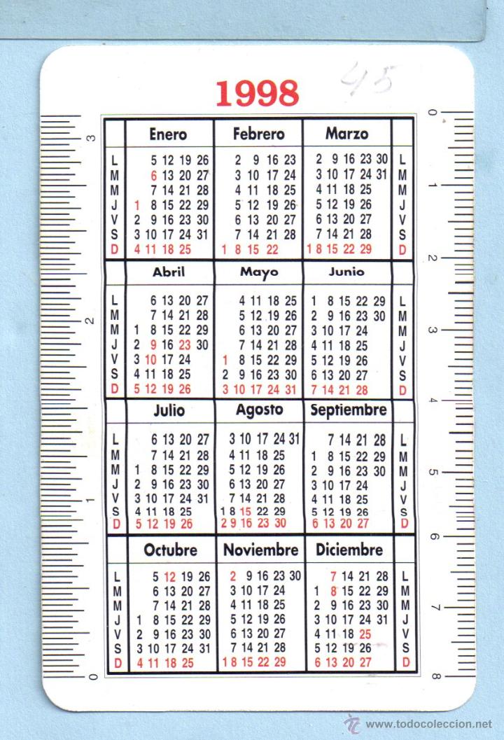 Valiente Bergant n Soplar Calendario De 1998 Argentina Pat tico Cascada 