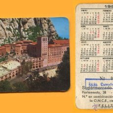 Coleccionismo Calendarios: CALENDARIO MONTSERRAT - SUPERMERCADO CAMAÑES BARCELONA 1982, COMBINACION ONCE. Lote 48480298