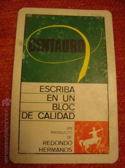 Coleccionismo calendarios: antiguo calendario de bolsillo fournier centauro escriba un bloc de calidad redondo hermanos 1970