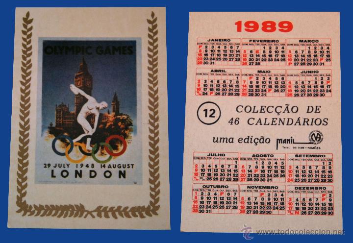 Coleccionismo calendarios: CALENDARIO SERIE JUEGOS OLIMPICOS - EDITADO EN PORTUGAL - 1989 - LONDON 1948
