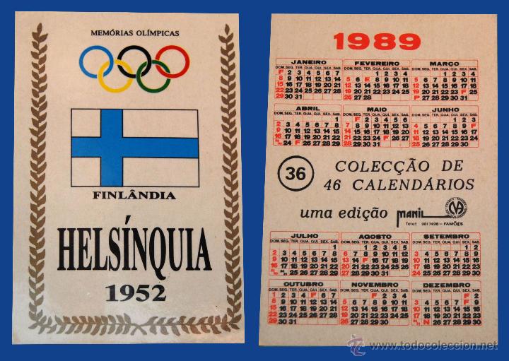 Coleccionismo calendarios: CALENDARIO SERIE JUEGOS OLIMPICOS - EDITADO EN PORTUGAL 1989 - HELS&Iacute;NQUI 1952