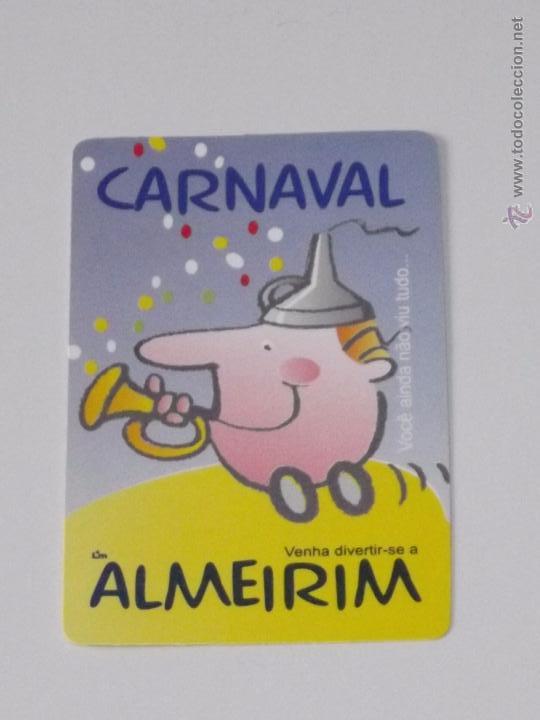 Coleccionismo Calendarios: Calendario dibujo cara trompeta carnaval Almeirim a&ntilde;o 2002 con publicidad Portugal calendarios B32
