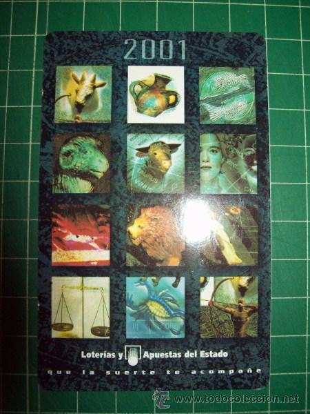Colecionismo Calend&aacute;rios: CALENDARIO LOTER&Iacute;AS Y APUESTAS DEL ESTADO 2001