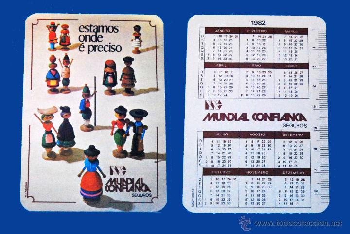 Coleccionismo calendarios: Calendario - Serie SEGUROS - EDITADO PORTUGAL - A&Ntilde;O 1982 - MUNDIAL CONFIANCA