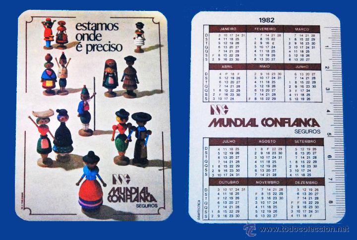 Coleccionismo calendarios: Calendario - Serie SEGUROS - EDITADO PORTUGAL - A&Ntilde;O 1982 - MUNDIAL CONFIANCA