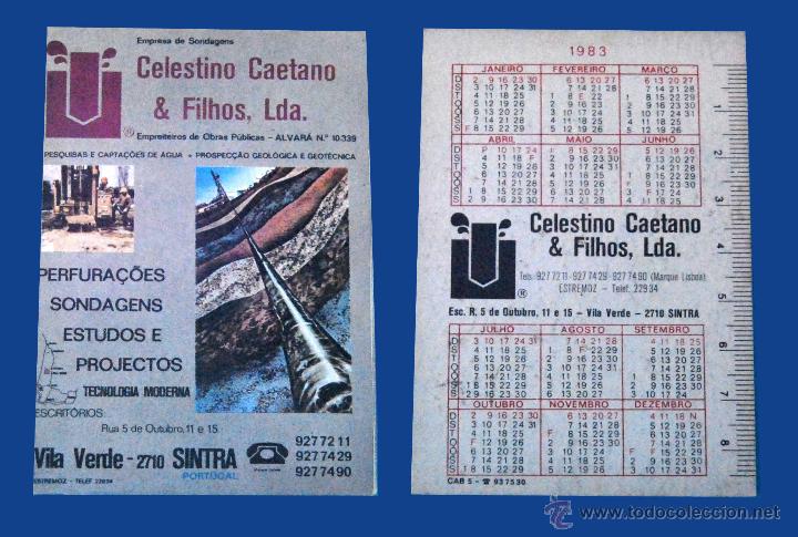 Coleccionismo Calendarios: Calendario SERIE PUBLICIDAD, publicado PORTUGAL - a&ntilde;o:1983 - CELESTINO CAETANO & FILHOS, LDA.