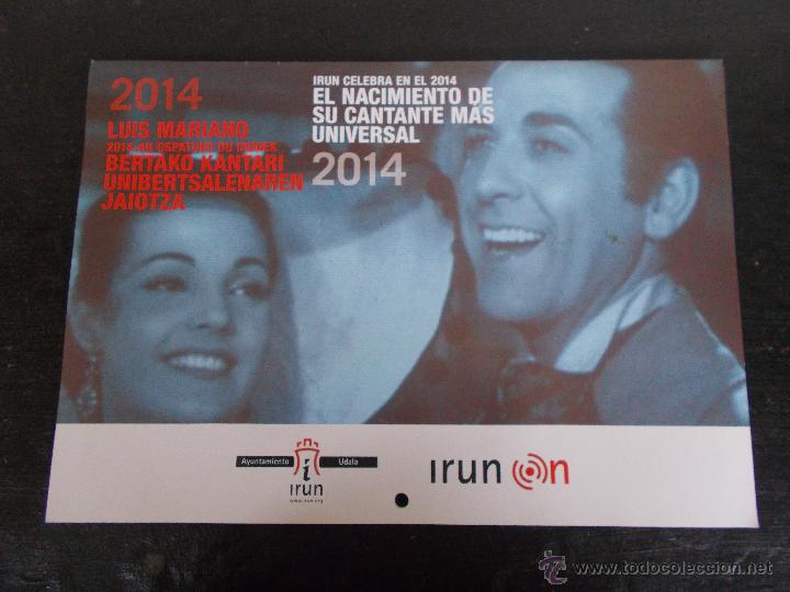 Coleccionismo calendarios: CALENDARIO LUIS MARIANO 2014. ENVIO GRATIS. - Foto 1