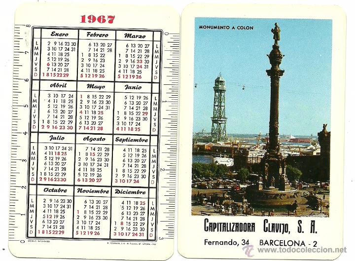 Coleccionismo calendarios: (CA-150)CALENDARIO DE BOLSILLO H.FOURNIER,CAPITALIZADORA CLAVIJO S.A.A&Ntilde;O 1967