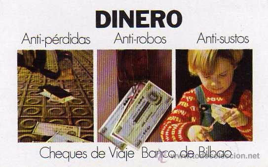 Colecionismo Calend&aacute;rios: Calendario fournier el Dinero, anti-p&eacute;rdidas, anti-robos, anti-sustos.  Banco de Bilbao. A&ntilde;o 1975