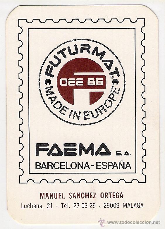 -62708 CALENDARIO FUTURMAT, FAEMA, AÑO 1986, BARCELONA, DELEGACION MALAGA (Coleccionismo - Calendarios)