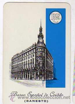 Colecionismo Calend&aacute;rios: Calendario fournier para 1966 Banco Espa&ntilde;ol de Cr&eacute;dito. Banesto.