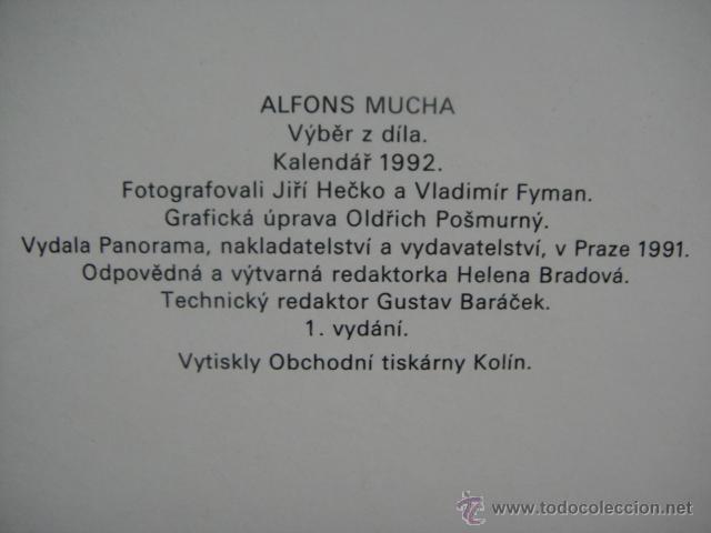 Coleccionismo calendarios: calendario de 1992 - alfons mucha - Foto 4