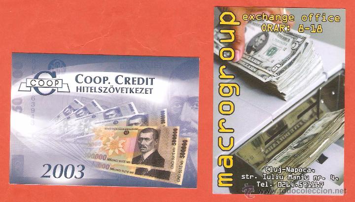 Coleccionismo Calendarios: 2 CALENDARIOS DE BOLSILLO PUBLICITARIOS DE RUMANIA A&Ntilde;OS 2003 -2004 BANCOS - BILLETES