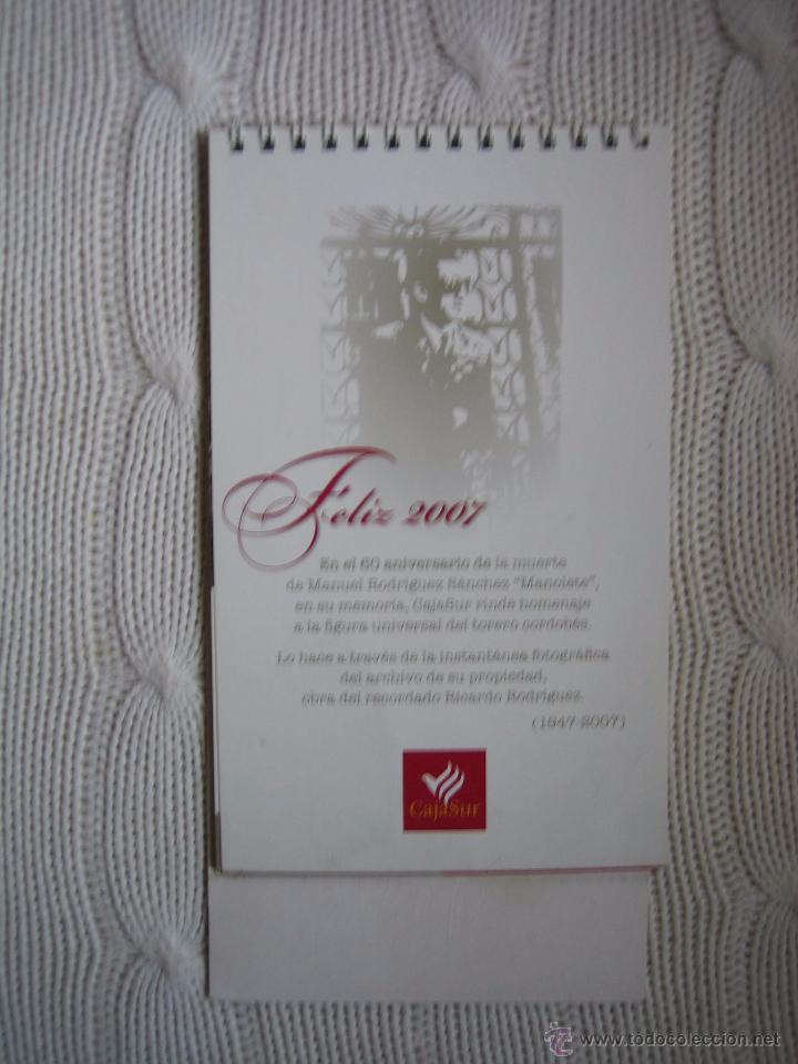 Coleccionismo Calendarios: Calendario 2007 . 60 aniversario de la muerte de Manolete. Cordoba