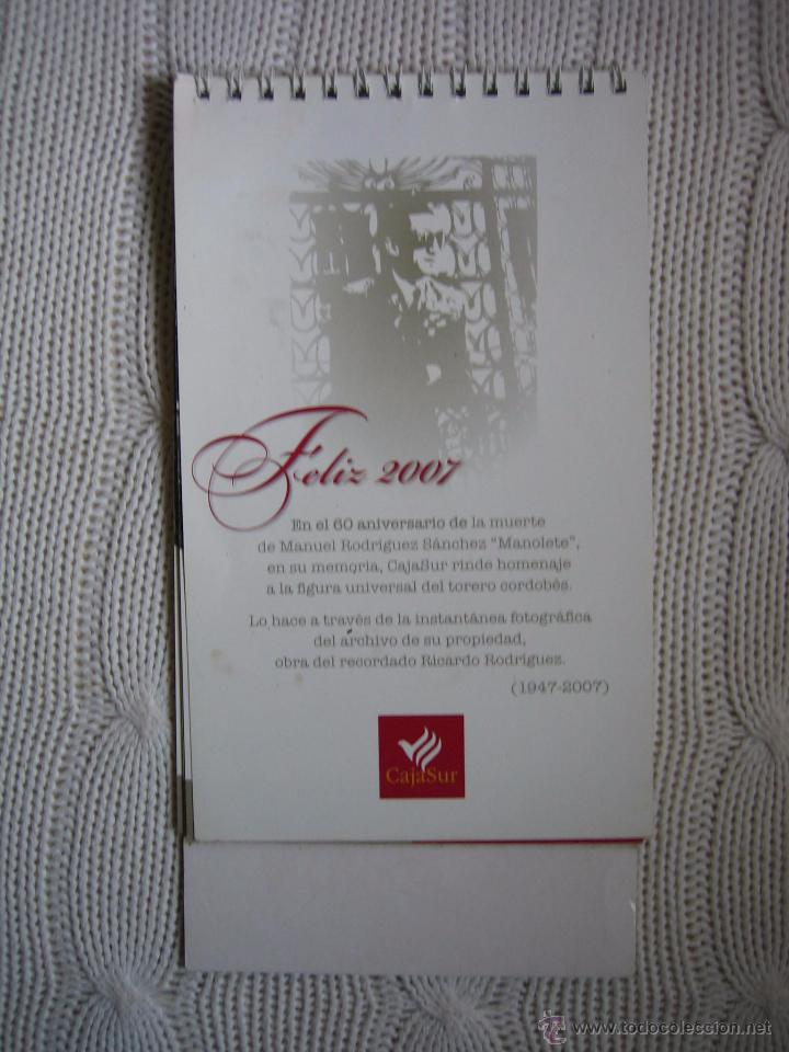 Coleccionismo Calendarios: Calendario 2007 . 60 aniversario de la muerte de Manolete. Cordoba