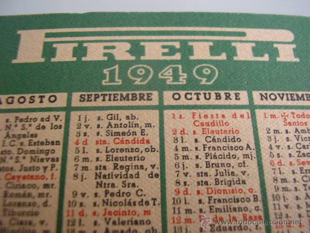 calendario-pirelli-1949-comprar-calendarios-antiguos-en-todocoleccion