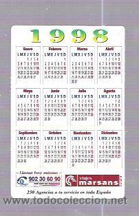 Coleccionismo calendarios: CALENDARIO PUBLICITARIO. 1998. - Foto 2