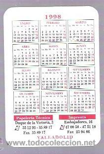 Coleccionismo calendarios: CALENDARIO PUBLICITARIO. 1998. - Foto 2