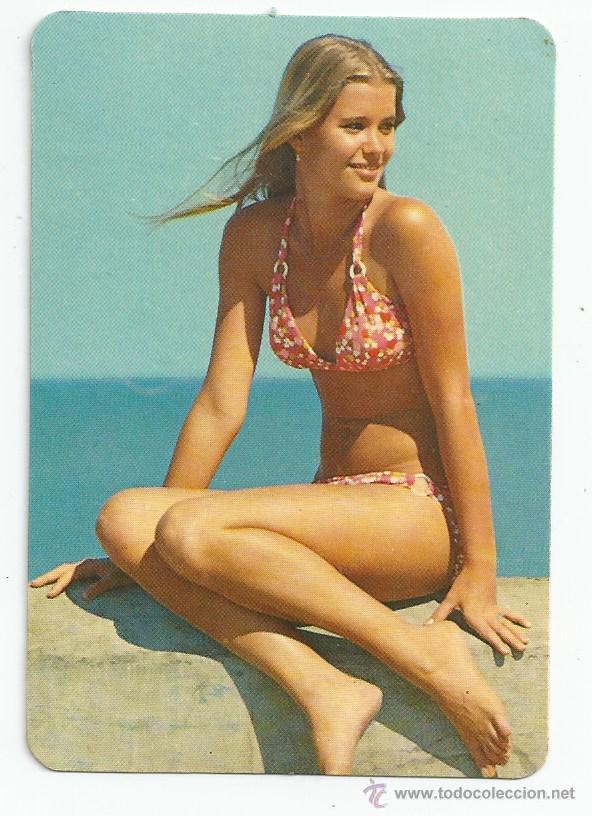 Coleccionismo calendarios: CALENDARIO CHICA EN BIKINI - A&Ntilde;O 1976 - CON PUBLICIDAD