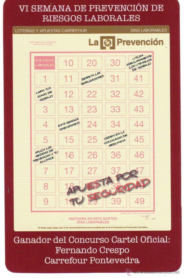 Sammeln von Kalendern: Calendario Bolsillo - VI SEMANA PREVENCI&Oacute;N RIESGOS LABORALES - CARREFOUR - A&Ntilde;O 2006
