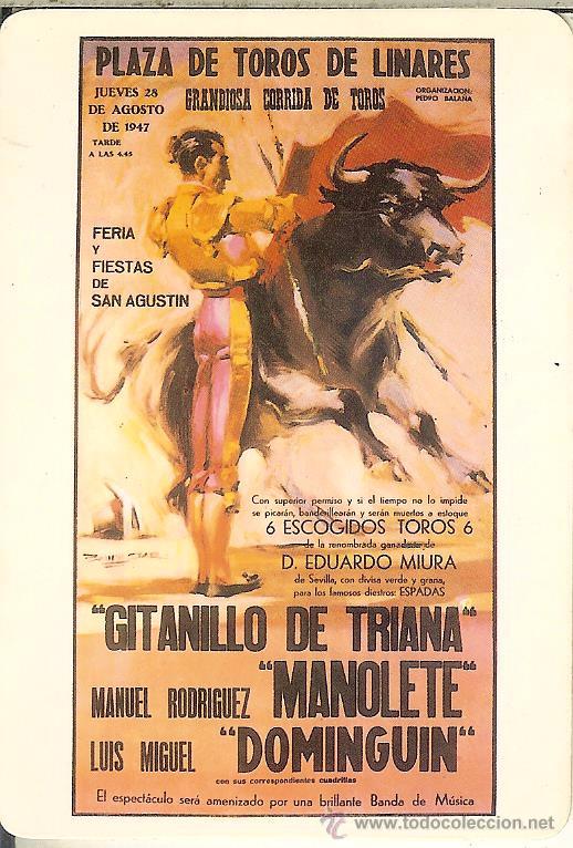 Coleccionismo calendarios: CALENDARIO DE SERIE - 1986 - MP - 47 - TOROS - MANOLETE