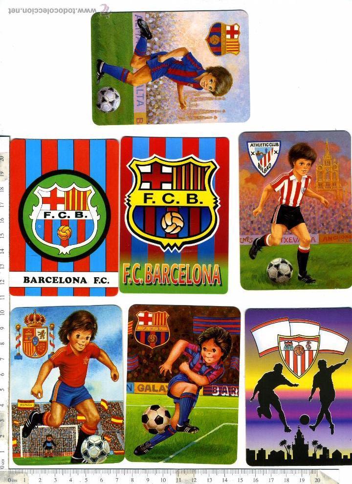 Coleccionismo Calendarios: LOTE DE 7 CALENDARIOS DE F&Uacute;TBOL, BARCELONA, BILBAO,ESPA&Ntilde;A, SEVILLA. SIN PUBLICIDAD