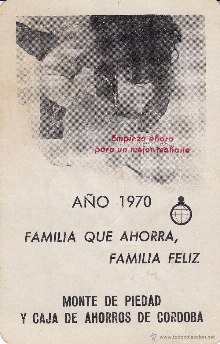 Coleccionismo calendarios: 1970. MONTE DE PIEDAD Y CAJA DE AHORROS DE CORDOBA. PIE IMPRENTA H FOURNIER. CALENDARIO DE BOLSILLO