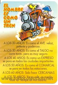 Coleccionismo Calendarios: 11-04bo612. Calendario. Humor. El hombre es como un tren