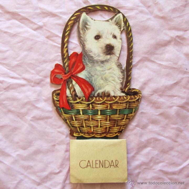 Coleccionismo calendarios: Calendario 1966 perrito en cesta completo - Foto 1
