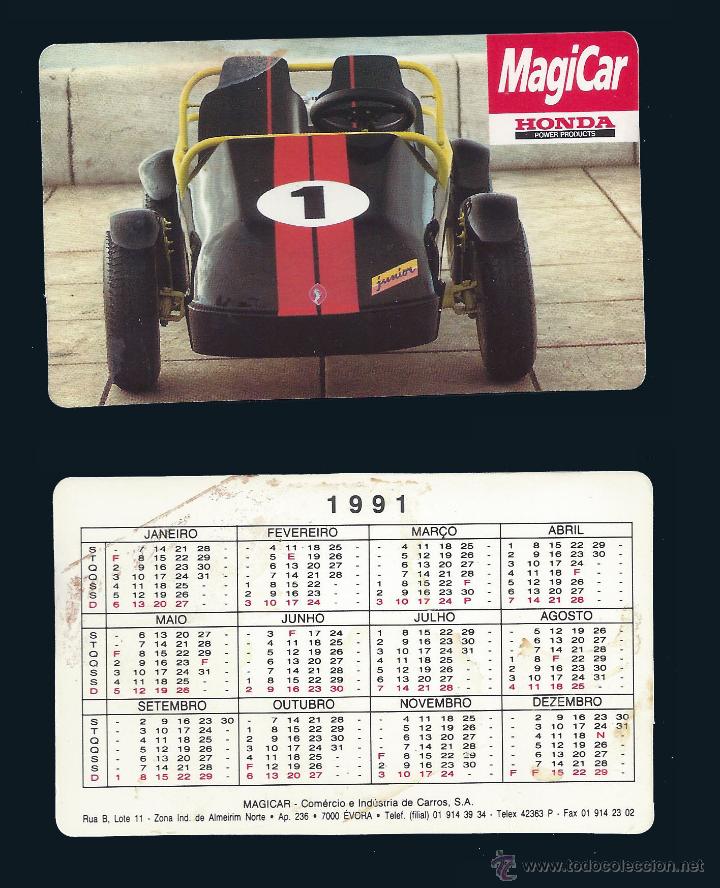 Coleccionismo calendarios: AUTOMOVIL - CALENDARIO EDITADO EN PORTUGAL - 1991 - HONDA