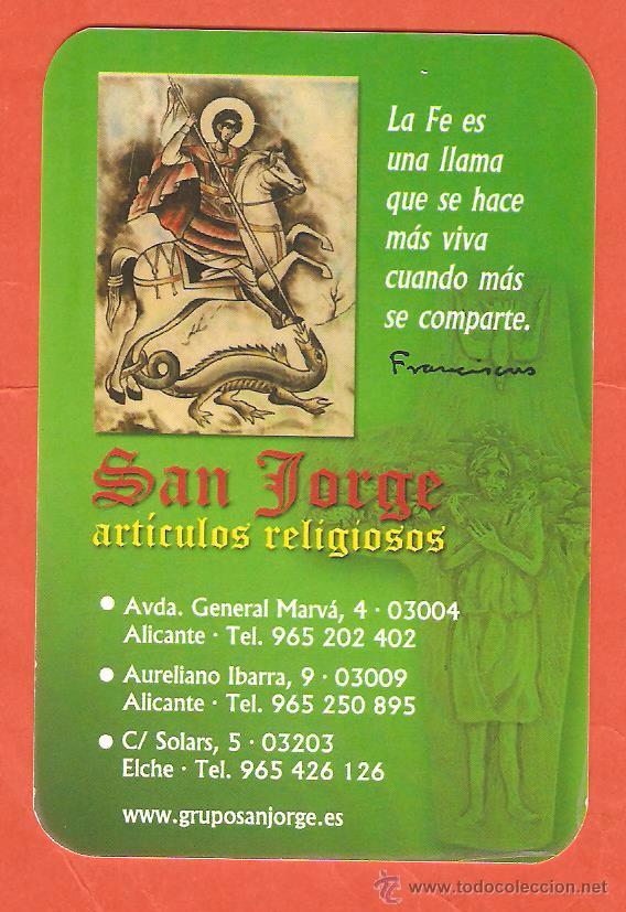 Coleccionismo Calendarios: CALENDARIO DE BOLSILLO PUBLICITARIO A&Ntilde;O 2014 SAN JORGE - ARTICULOS RELIGIOSOS - ALICANTE