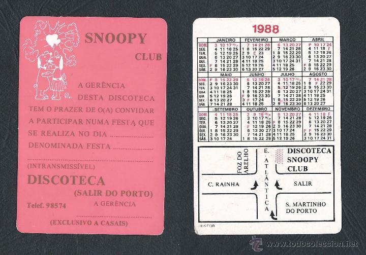 Coleccionismo Calendarios: CALENDARIO, PUBLICADO PORTUGAL, A&Ntilde;O:1988 - SNOOPY CLUB