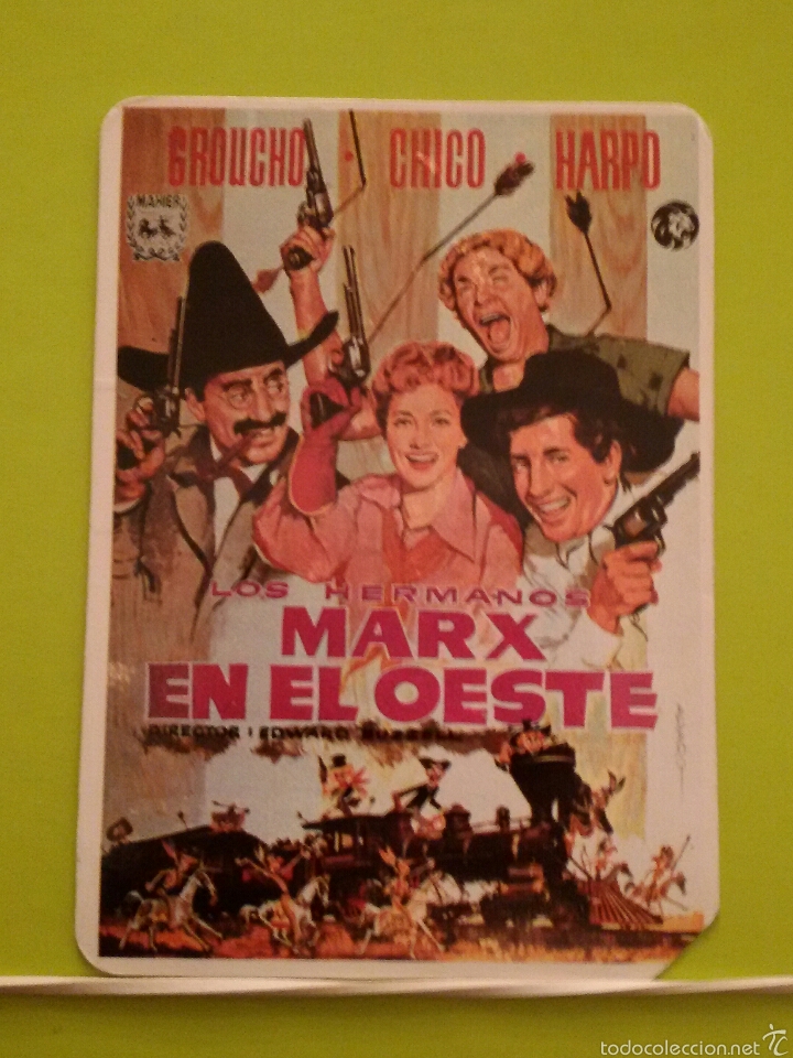 Coleccionismo Calendarios: Calendario de bolsillo - 1989 / Tema cinema - Cartel de pelicula LOS HERMANOS MARX EN EL OESTE #1500