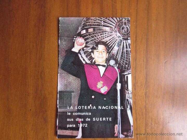 Collectionnisme Calendriers: CALENDARIO NO FOURNIER LOTER&Iacute;A NACIONAL DEL 1972