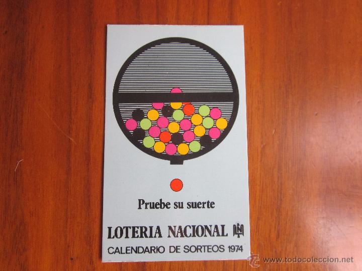Collectionnisme Calendriers: CALENDARIO NO FOURNIER LOTER&Iacute;A NACIONAL DEL 1974